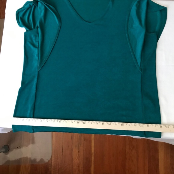 CHICO’S Travelers Flutter Sleeve V Neck Blouse Top Green Teal Size X-Large 16 - Picture 9 of 16